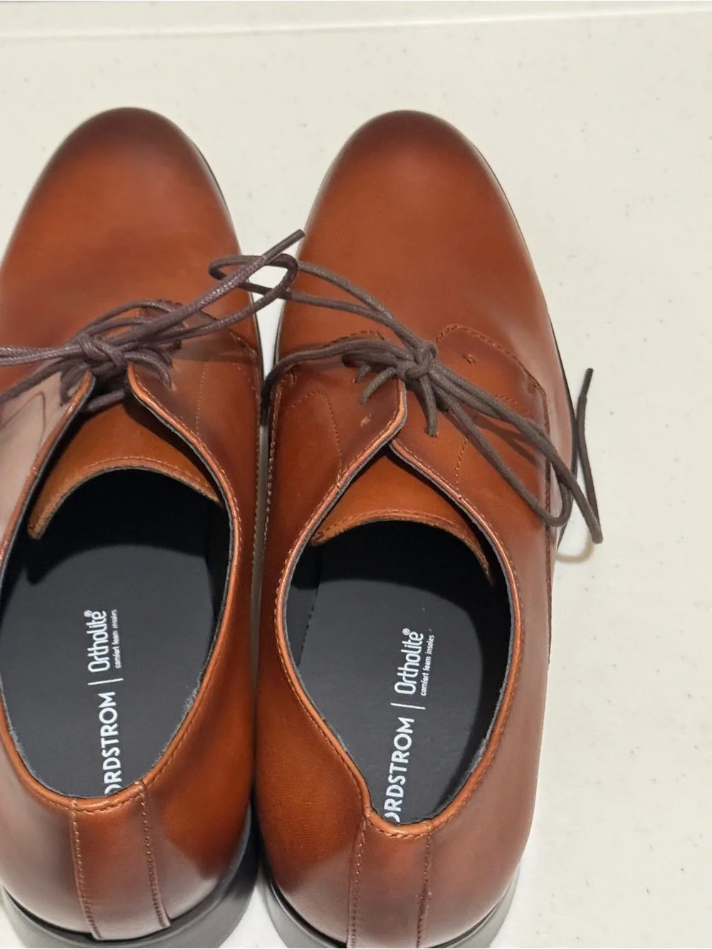 Nordstrom Men's Cognac Leather Derby Shoes Size 11 M New Dress Shoes